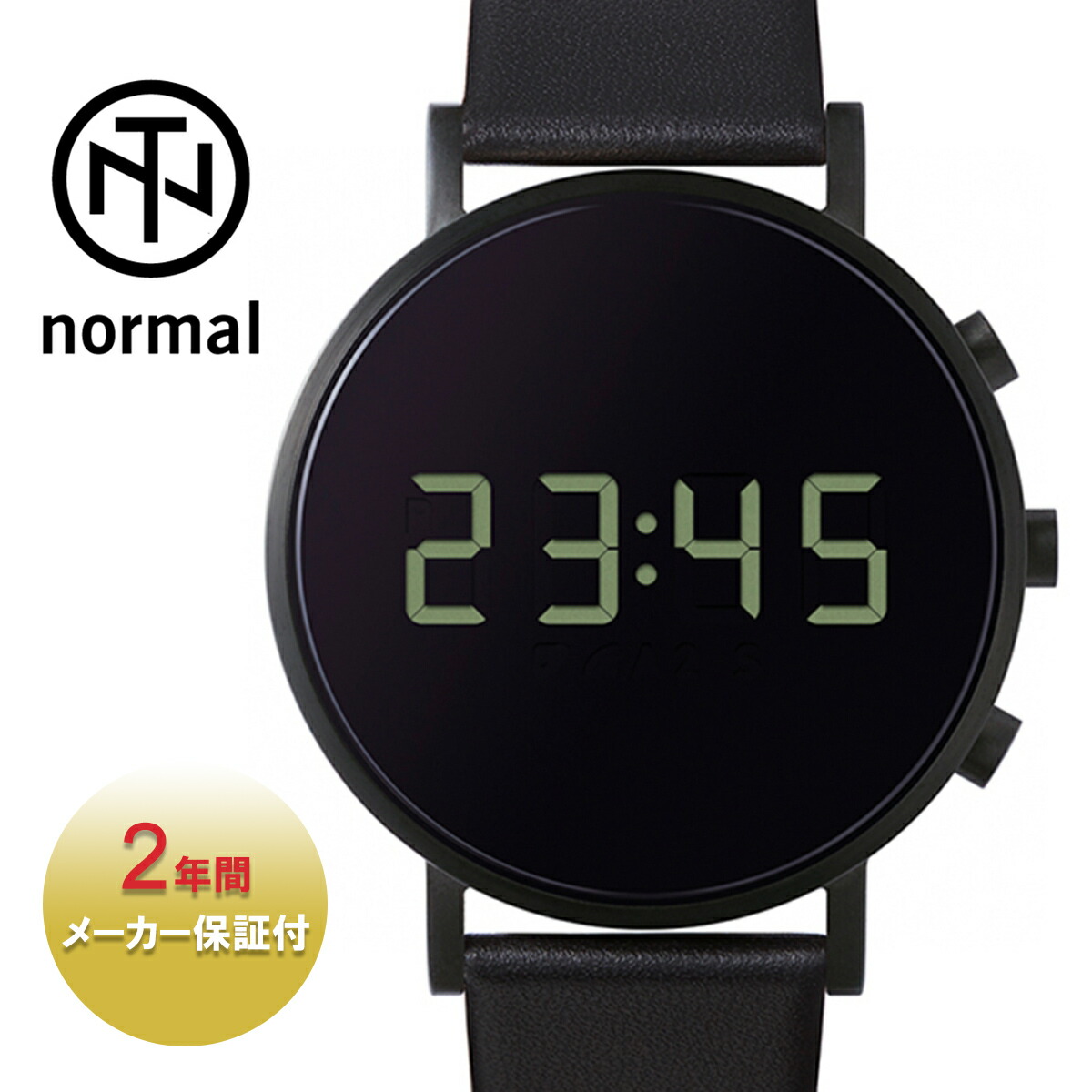 受賞店舗 Normal ノーマルタイムピーシーズ Tokiji T02 L18bl メンズ レディース ブラック Free Nml0106 腕時計 時計 丸型 アメリカ デジタル アラーム ストップウォッチ バックライト 防水 レザー レザーバンド 革 シンプル カジュアル フォーマル おしゃれ