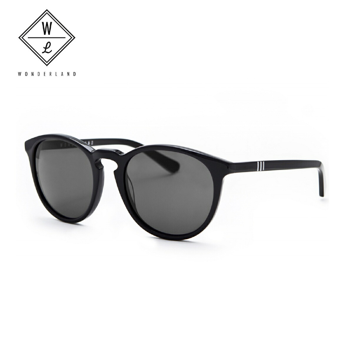 WONDERLAND ワンダーランド サングラス BEAUMONT Gloss BlackXGray CZ ビューモント メンズ レディース ボストン型 UVカット アイウェア カラーレンズ ブラック グレー beaumont01｜Blueism