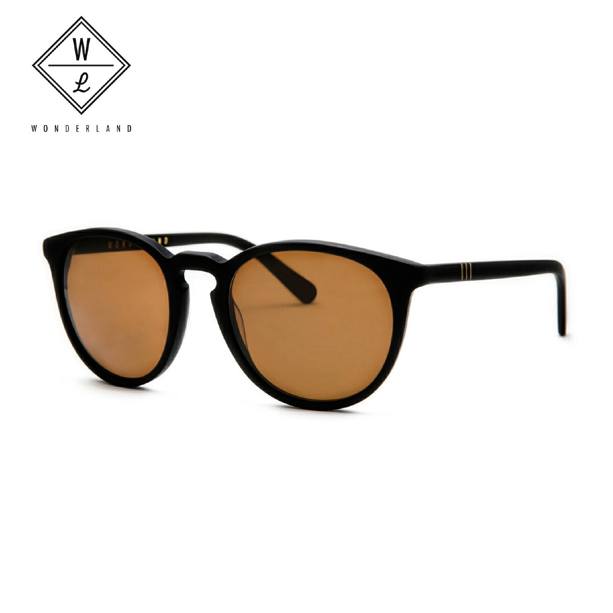 WONDERLAND ワンダーランド サングラス BEAUMONT Matt BlackXBronze CZ ビューモント メンズ レディース ボストン型 UVカット アイウェア カラーレンズ ブラック ブラウン beaumont06｜Blueism