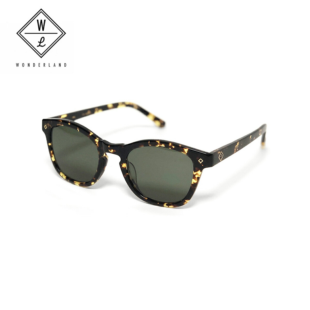 Wonderland ワンダーランド Crestline 05 メンズ レディース イエローxグリーン Os サングラス クレストライン 日本製 日本 ボストン型 ボストン 鼈甲 べっ甲 Uvカット グリーンレンズ カラーレンズ おしゃれ ブランド 黄色 Rvcconst Com