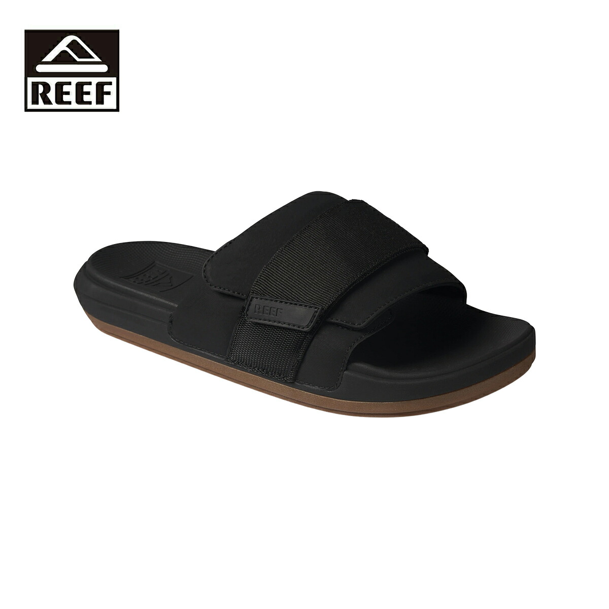 ラフィア エフェクトウーブンファブリック スライドサンダル 楽天市場】REEF リーフ FANNING SLIDE メンズ ブラック×シルバー