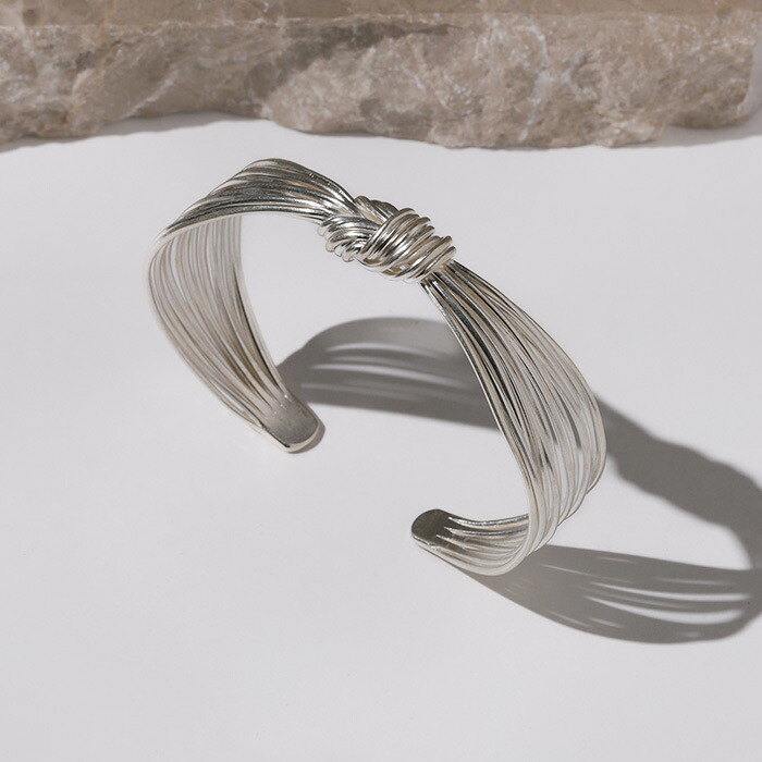 Karen Silver (Karen Silver) Silver 950 Silver Bangle Silver 950 Silver Bracelets Silver Bangle Bracelets Bracelet, Women's Accessory, Noble Tie Bangle, Ribbon
