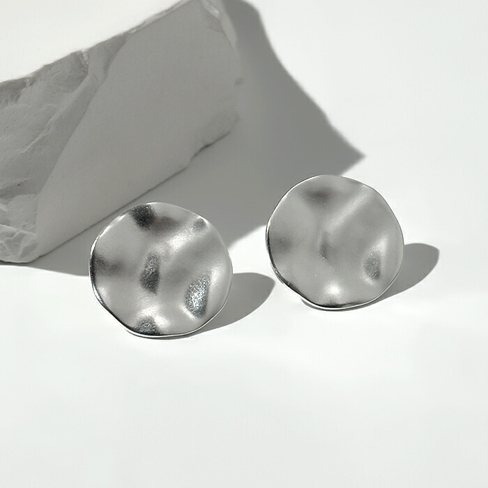 シルバー925ピアス シルバーピアス シルバー ピアス レディース アクセサリー サークル リンクル ウェーブ スタッドピアス｜BLUEjewelry（ブルージュエリー）