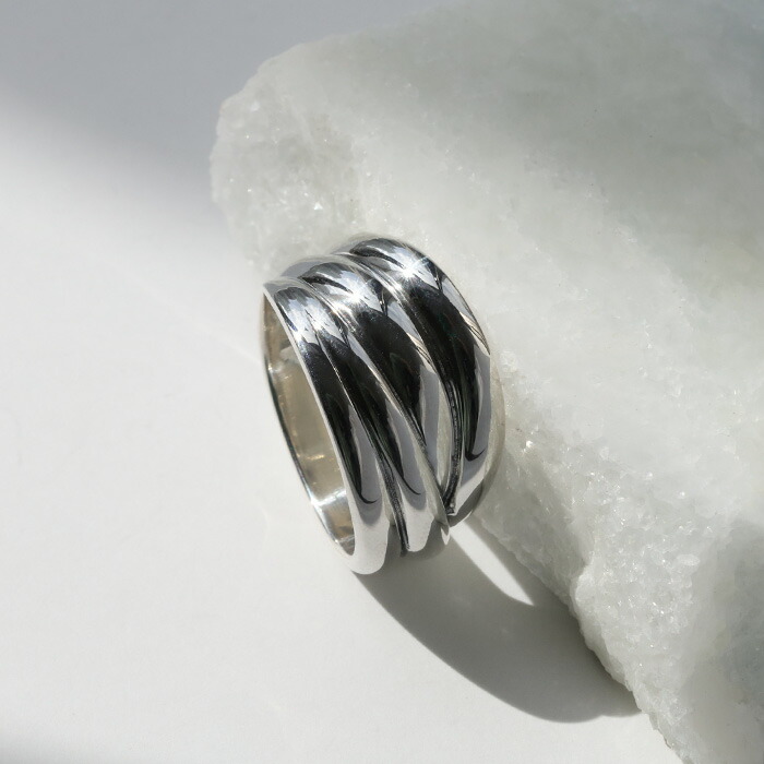 楽天市場】4連 リング 指輪 リンク シルバー925 11号 銀×金 多重