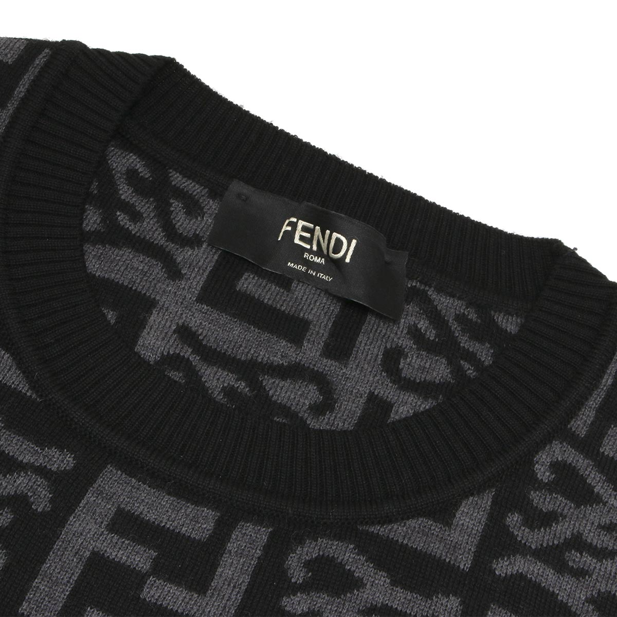 フェンディ FENDI セーター クルーネック 長袖 ロゴ ニット