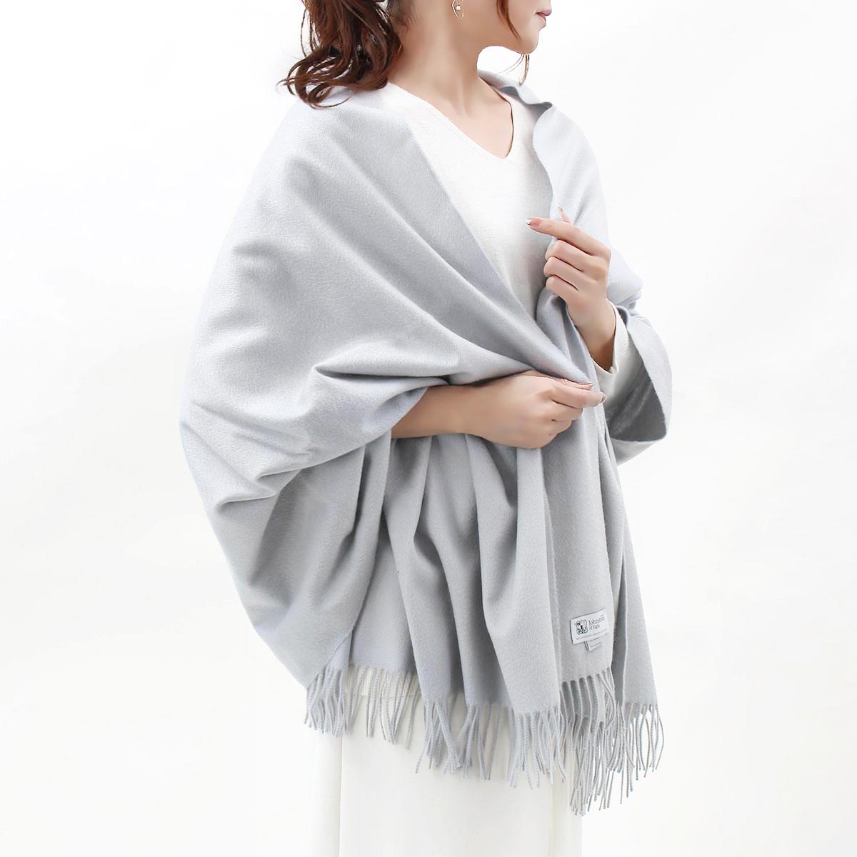 楽天市場 ジョンストンズ ストール マフラー メンズ レディース Wa56 ライトグレー Wa Sa0158 Johnstons ブルークウォッチカンパニー