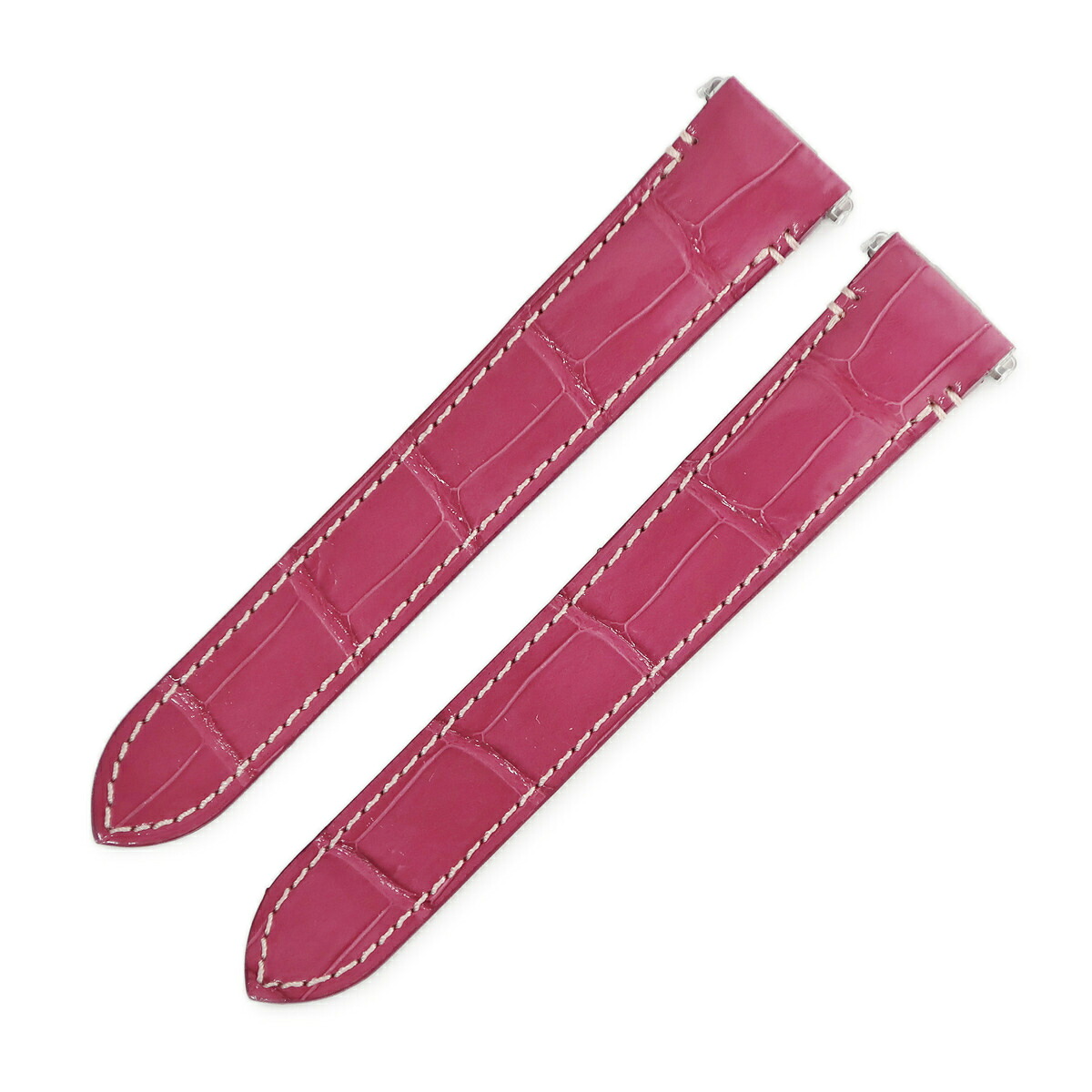 カルティエ Cartier 腕時計パーツ 純正 サントス ドゥ カルティエ バックル用 クロコダイル ピンク 未使用 替え ベルト 18.5ｍｍ シャイニー ピンク ライトレッド 【中古】｜ブルークウォッチカンパニー