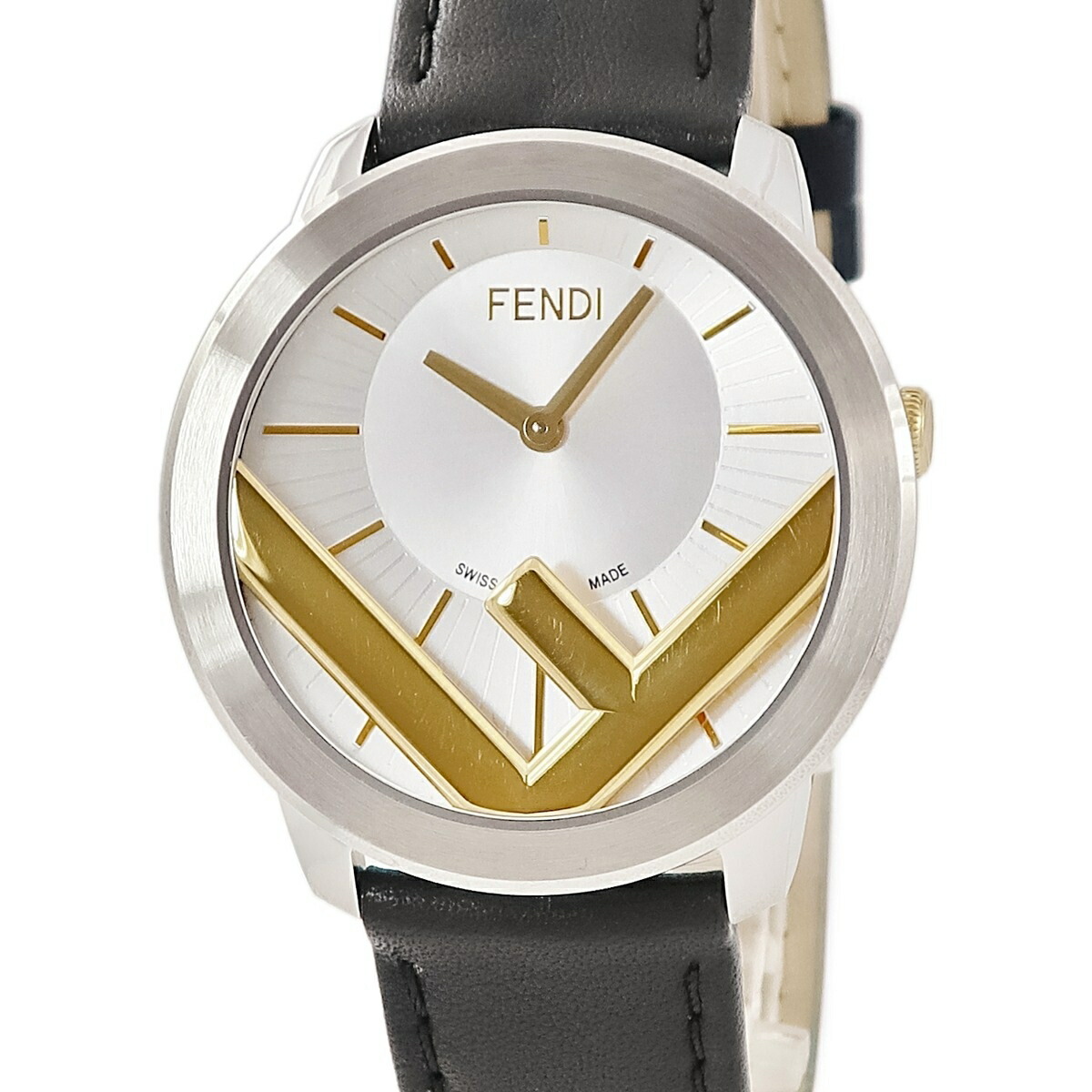 フェンディ FENDI エフ イズ フェンディ ラナウェイ 41MM F710114011 未使用 シルバー&times;ゴールド メンズ 腕時計クオーツ シルバー 【中古】｜ブルークウォッチカンパニー 27,170円