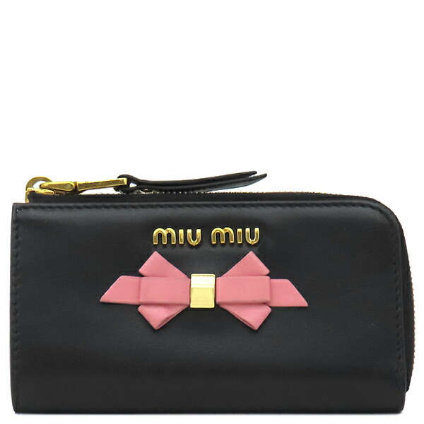 楽天市場】ミュウミュウ MIUMIU 6連キーケース ブルーxゴールド レザー