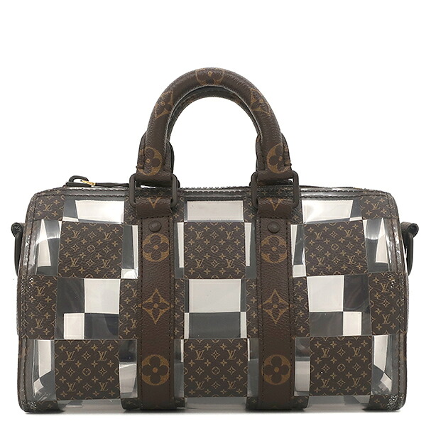 ルイヴィトン LOUIS VUITTON 2WAYバッグ キーポル バンドリエール 25 モノグラムキャンバス PVC モノグラムチェス 茶 スケルトン ブラウン金具 M20872 RFID 【中古】｜ブルークウォッチカンパニー