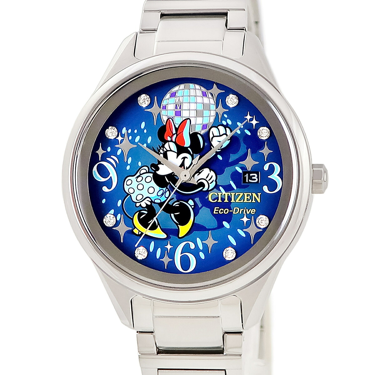 シチズン CITIZEN エコドライブ ダンシング ミニー FE6106-52W 未使用 クリスタル ディズニー コラボ レディース 腕時計クオーツ ブルー 【中古】｜ブルークウォッチカンパニー