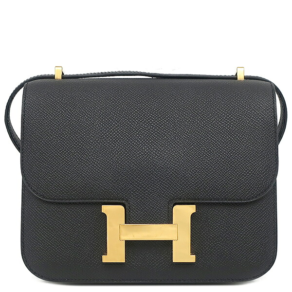 エルメス HERMES ショルダーバッグ コンスタンスミニ 3 ミロワール ヴォーエプソン ブラック ゴールド金具 黒 U 【保存袋】 【中古】|ブルークウォッチカンパニー