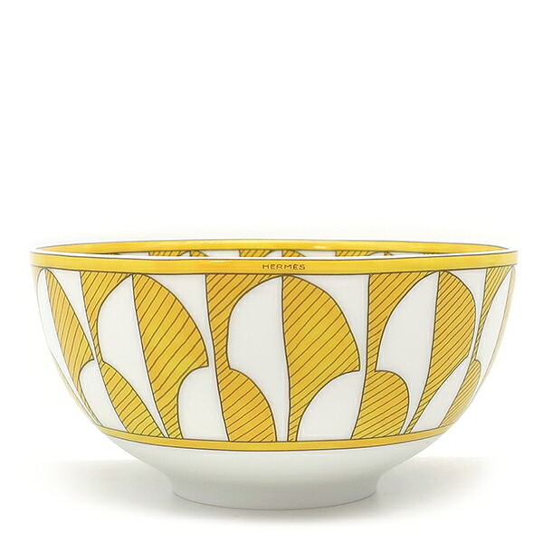 エルメス HERMES 食器 ボウル ソレイユ ドゥ エルメス MM 磁器 イエロー&times;ホワイト 新品 未使用 ポーセリン P046084P 【箱】 【中古】｜ブルークウォッチカンパニー