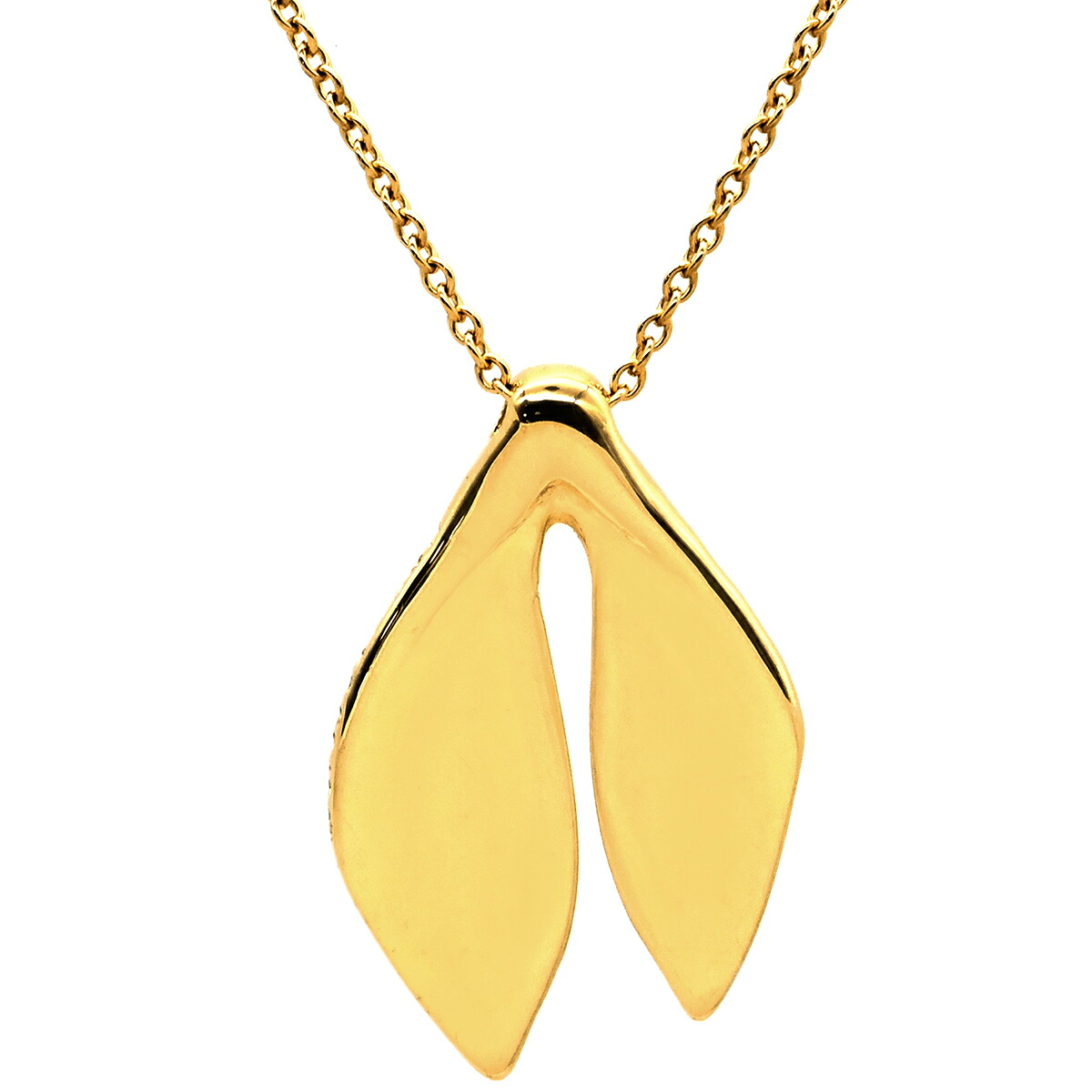 ティファニー Tiffany & Co ネックレス リーフ フィン イエローゴールド T&Co. Au750 18K エルサペレッティ ホエール テール 【中古】|ブルークウォッチカンパニー