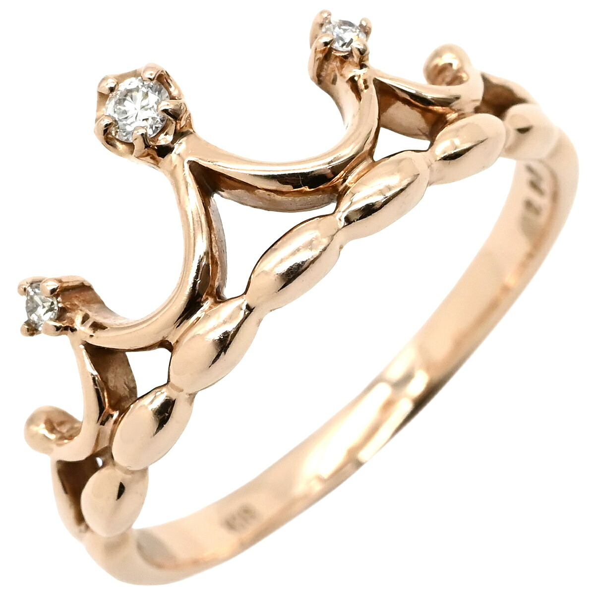 サマンサ ティアラ Samantha Tiara リング 指輪 ティアラモチーフ ダイヤモンド ピンクゴールド Au750 18K 18金 3P 9.5号 【中古】|ブルークウォッチカンパニー