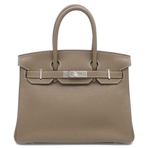 エルメス HERMES ハンドバッグ バーキン30 トリヨンクレマンス エトゥープ シルバー金具 グレージュ T 【中古】|ブルークウォッチカンパニー