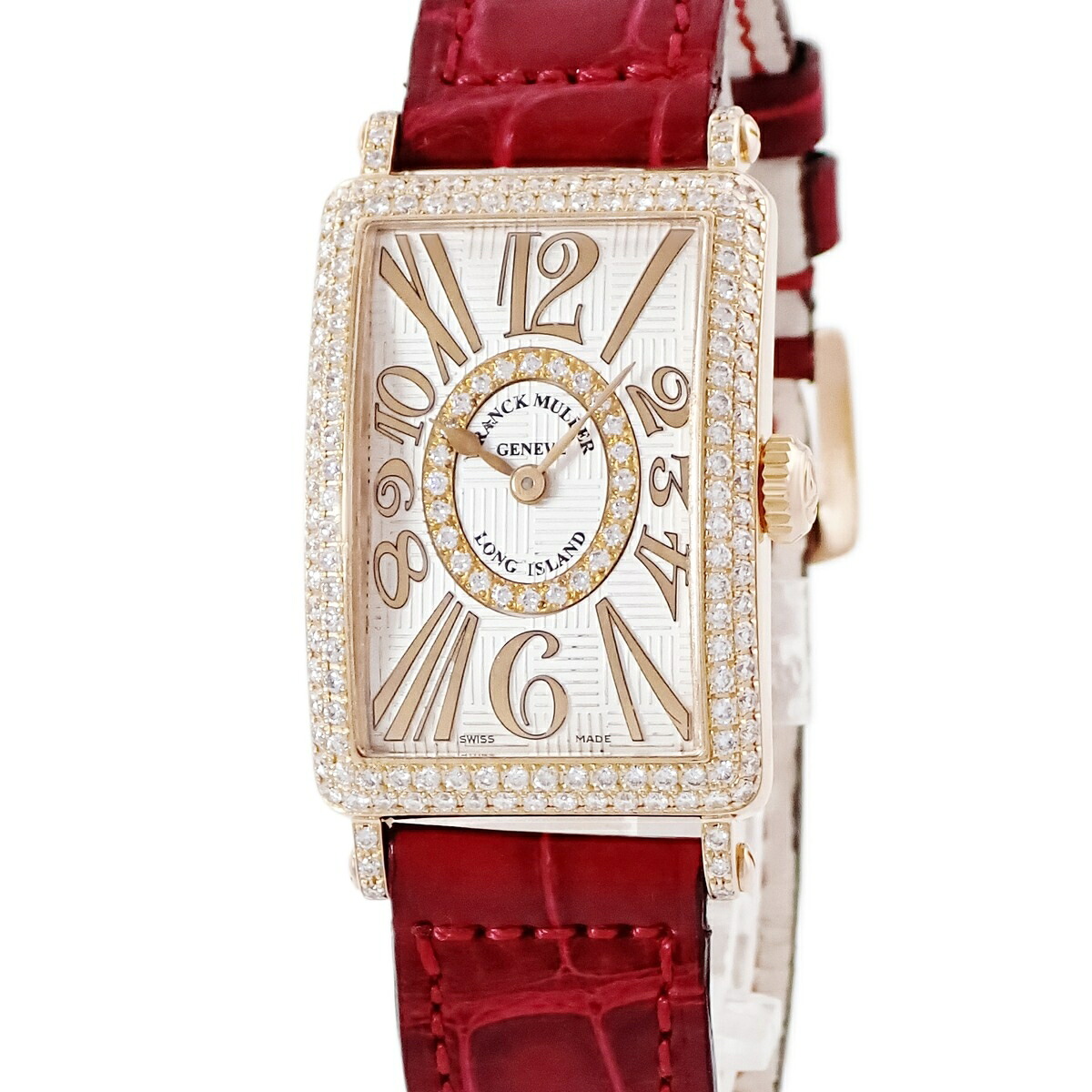 フランクミュラー FRANCK MULLER ロングアイランド レリーフ アンサンブル 902QZRELV-RCD1R K18PG 純正ダイヤ レディース 腕時計クオーツ シルバー 【中古】|ブルークウォッチカンパニー