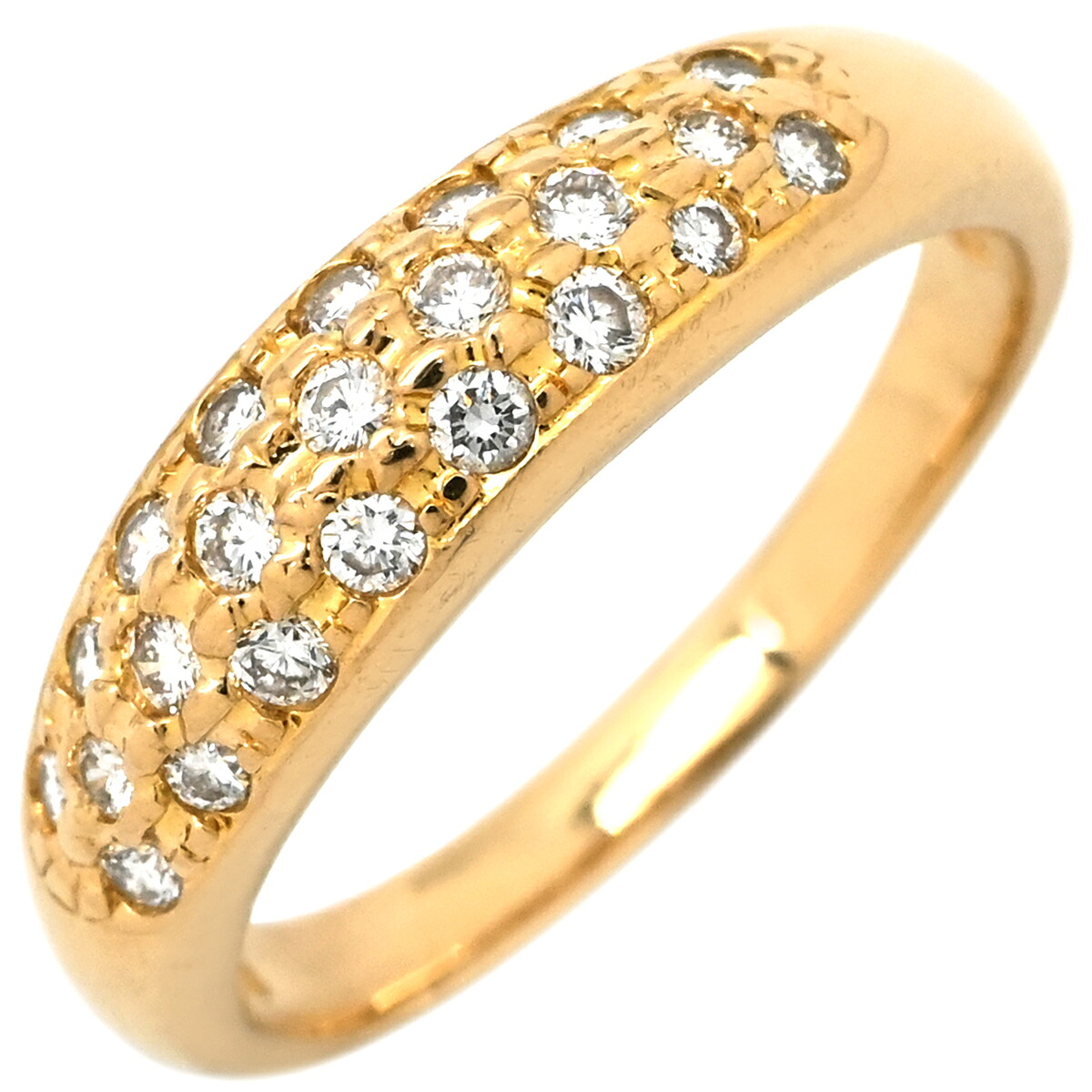 タサキ TASAKI リング 指輪 ダイヤ デザインリング イエローゴールド TASAKI Au750 18K 18金 パヴェ 6号 【中古】｜ブルークウォッチカンパニー 64,900円