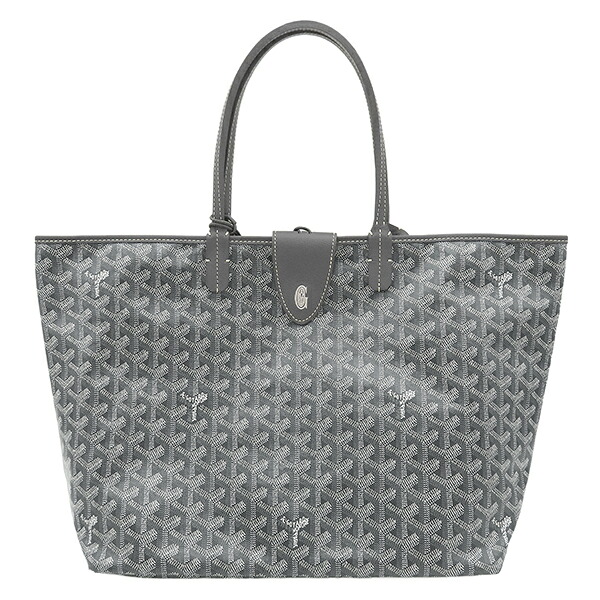 ゴヤール GOYARD トートバッグ サンルイPM PVCコーティングキャンバス ゴヤールディンキャンバス シュヴロッシュカーフスキン グレー シルバー金具 クロユニバーサル STLCROPMLTY51CL51P 【中古】|ブルークウォッチカンパニー