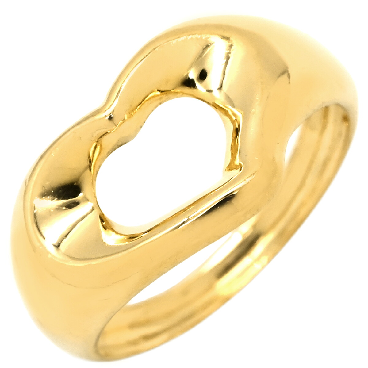 ティファニー Tiffany & Co リング 指輪 オープン ハート イエローゴールド T&Co. Au750 18K 18金 K18YG エルサ ペレッティ 8.5号 【中古】|ブルークウォッチカンパニー