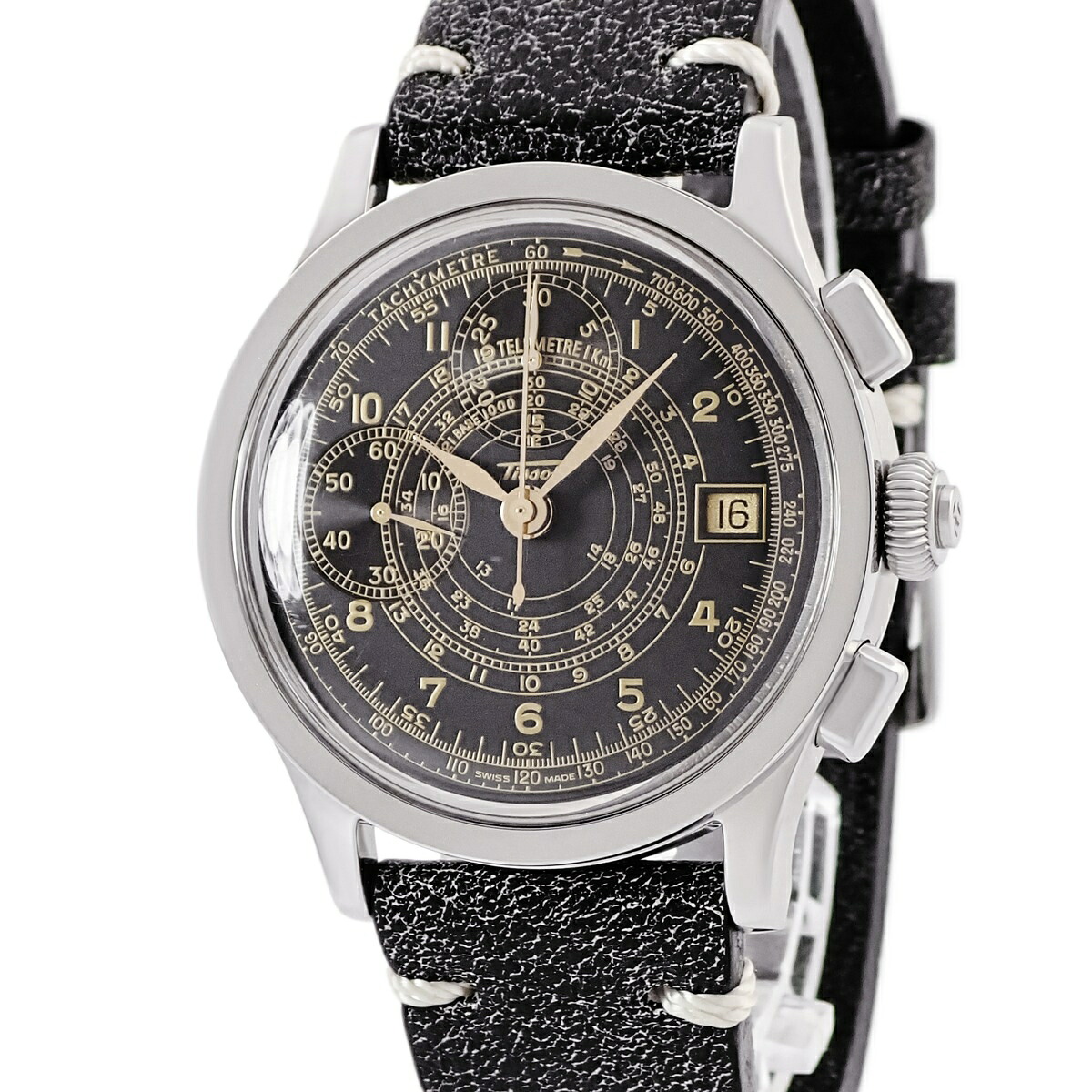 ティソ TISSOT ヘリテージ クロノジャネイロ Z199 T66.1.428.52 ブラック クロノグラフ デイト 限定 メンズ 腕時計手巻き ブラック 【中古】｜ブルークウォッチカンパニー