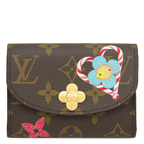 ルイヴィトン LOUIS VUITTON コインケース ポルトモネ ロザリ モノグラムキャンバス モノグラム×キャンディレッド ゴールド金具 茶 赤 小銭入れ ヴィヴィエンヌ M12220 RFID 【箱】 【中古】|ブルークウォッチカンパニー