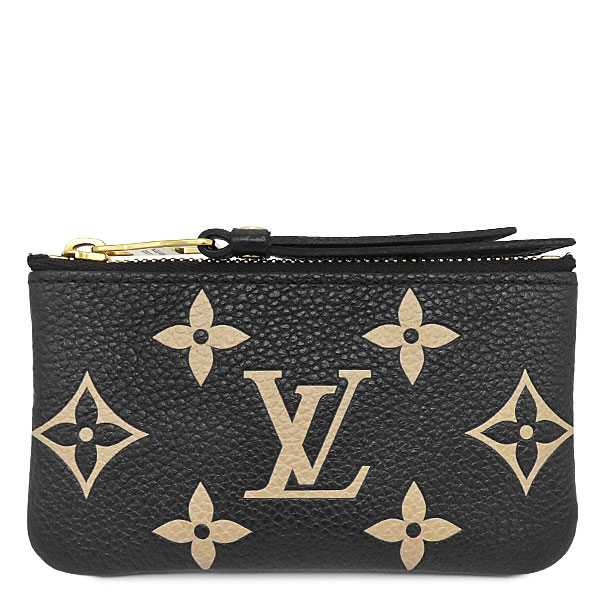 ルイヴィトン LOUIS VUITTON コインケース カードキーケース ポシェット クレ モノグラムアンプラント ブラック&times;ベージュ ゴールド金具 小銭入れ M80885 CT4221 【箱】 【中古】｜ブルークウォッチカンパニー