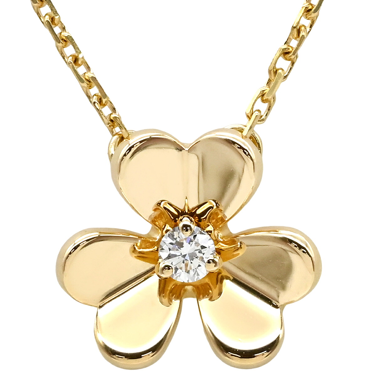 ヴァンクリーフアーペル Van Cleef & Arpels ネックレス フリヴォル ペンダント ミニ イエローゴールド 750YG 1Pダイヤ VCARP0J100 【中古】｜ブルークウォッチカンパニー 180,000円