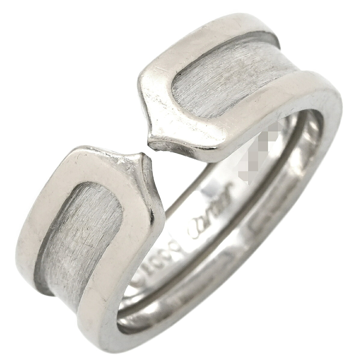 カルティエ Cartier リング 指輪 C2リング ホワイトゴールド #51(JP11) Cドゥ 2C 750WG 18K 18金 10号 【中古】｜ブルークウォッチカンパニー