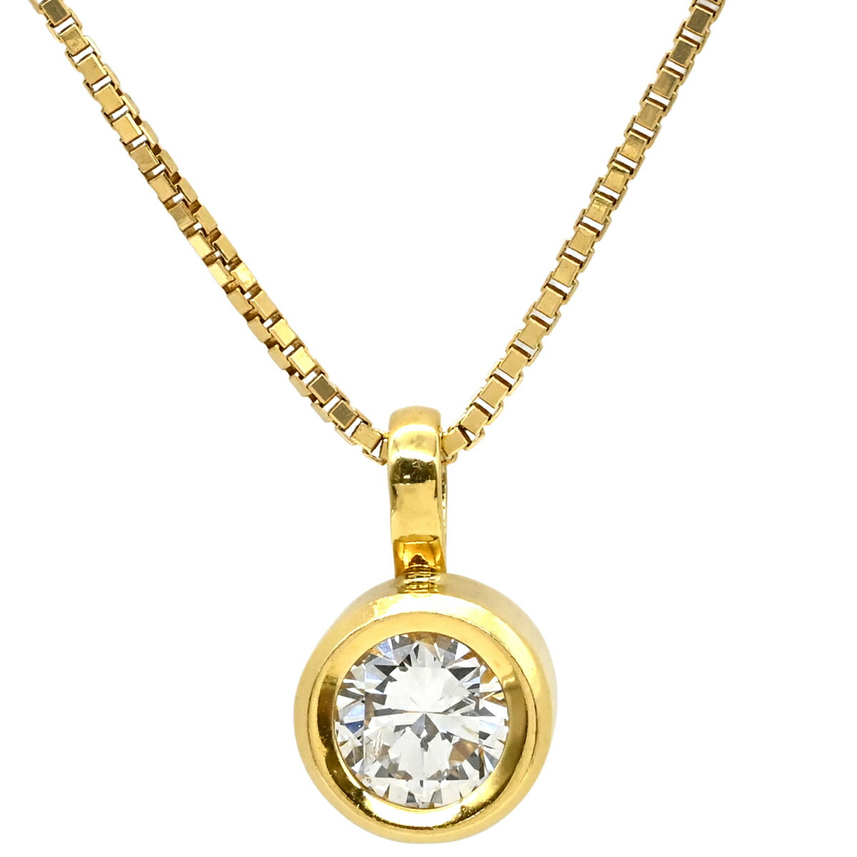 タサキ TASAKI ネックレス ダイヤ 0.30ct イエローゴールド 1粒 1石 750 K18YG ブリリアントカット 【中古】|ブルークウォッチカンパニー