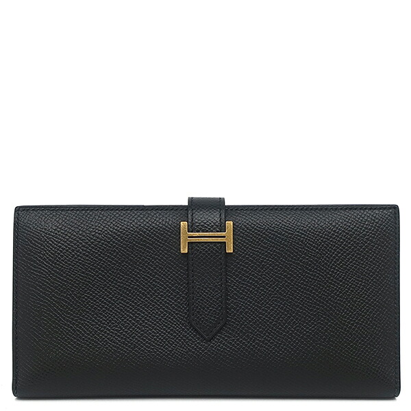 エルメス HERMES 長財布 ベアンスフレ ヴォーエプソン ブラック ゴールド金具 黒 2024年製 W 【箱】 【中古】｜ブルークウォッチカンパニー