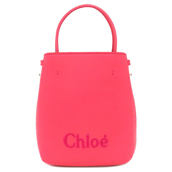 クロエ Chloe 2WAYバッグ センス マイクロトート レザー ロージーチェリー ゴールド金具 ロゴ 刺繍 ショルダー CHC23UP873I106X9 【保存袋】 【中古】｜ブルークウォッチカンパニー