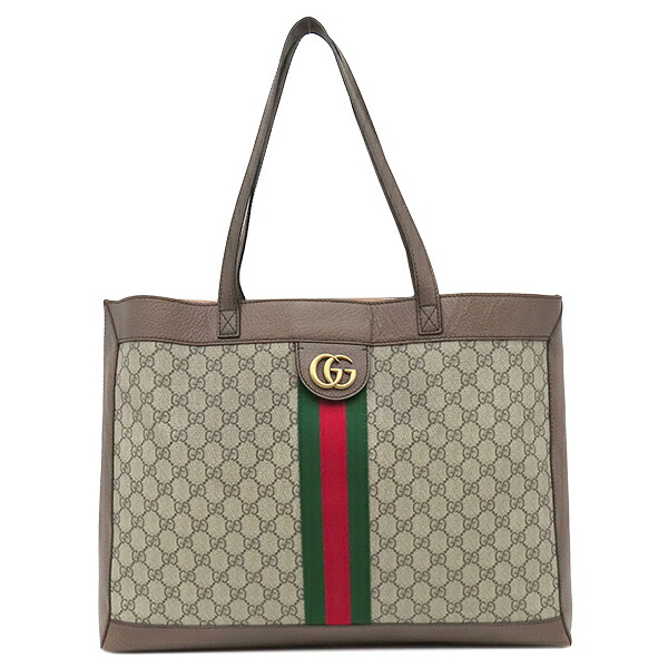 グッチ GUCCI トートバッグ ディズニーコラボ フィディア GG GGスプリームキャンバス レザー ベージュ&times;ブラウン ゴールド金具 三匹の子ブタ 547947 【中古】｜ブルークウォッチカンパニー 83,600円