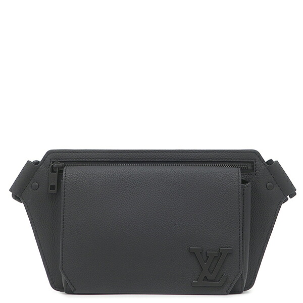 ルイヴィトン LOUIS VUITTON ボディバッグ テイクオフ スリング グレインレザー ブラック ブラック金具 黒 ウエストバック M57081 RFID 【中古】｜ブルークウォッチカンパニー