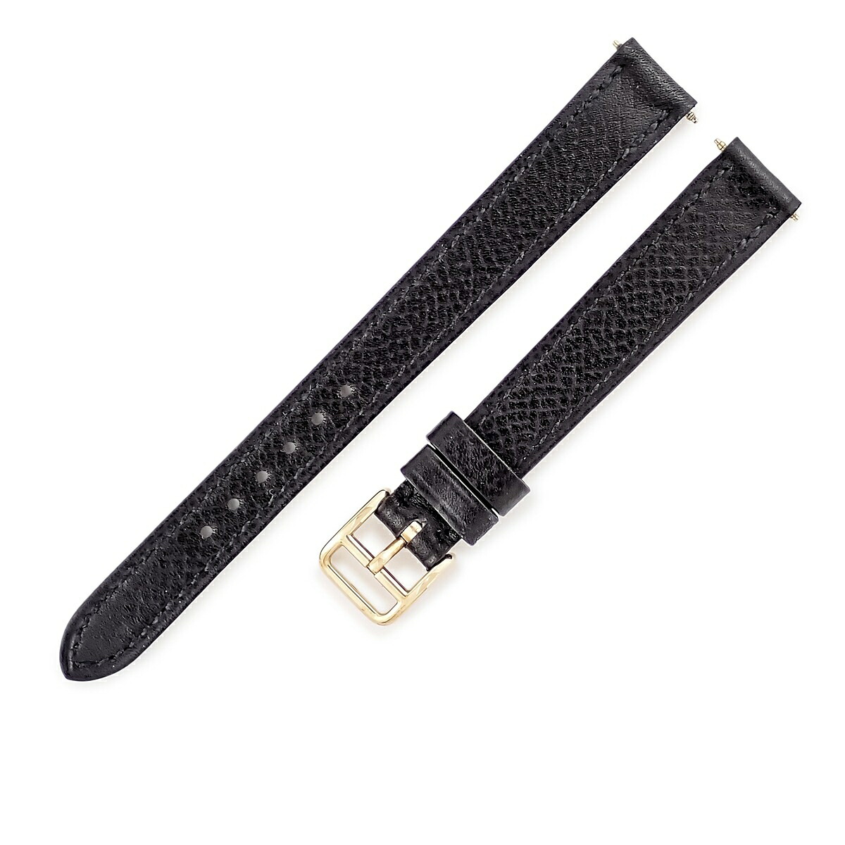 エルメス HERMES 腕時計パーツ 純正 レザーバンド レザー GP ブラック 未使用 替え スペア 交換 ベルト 12mm 本革 ブラック 黒 尾錠 バネ棒 【中古】｜ブルークウォッチカンパニー