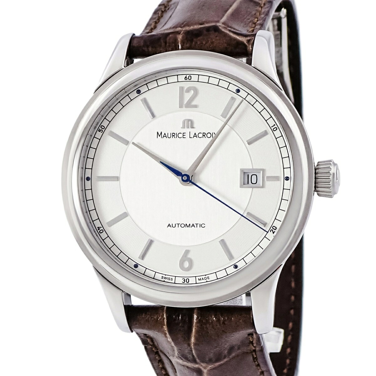 モーリスラクロア Maurice Lacroix レ クラシック オートマティック LC6098-SS001-120-2 未使用 シルバー デイト メンズ 腕時計自動巻き シルバー 【中古】|ブルークウォッチカンパニー