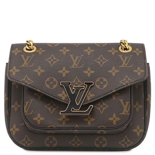 ルイヴィトン LOUIS VUITTON ショルダーバッグ パッシー モノグラムキャンバス レザー モノグラム ゴールド金具 茶 ボルドー Wチェーン M45592 RFID 【中古】｜ブルークウォッチカンパニー