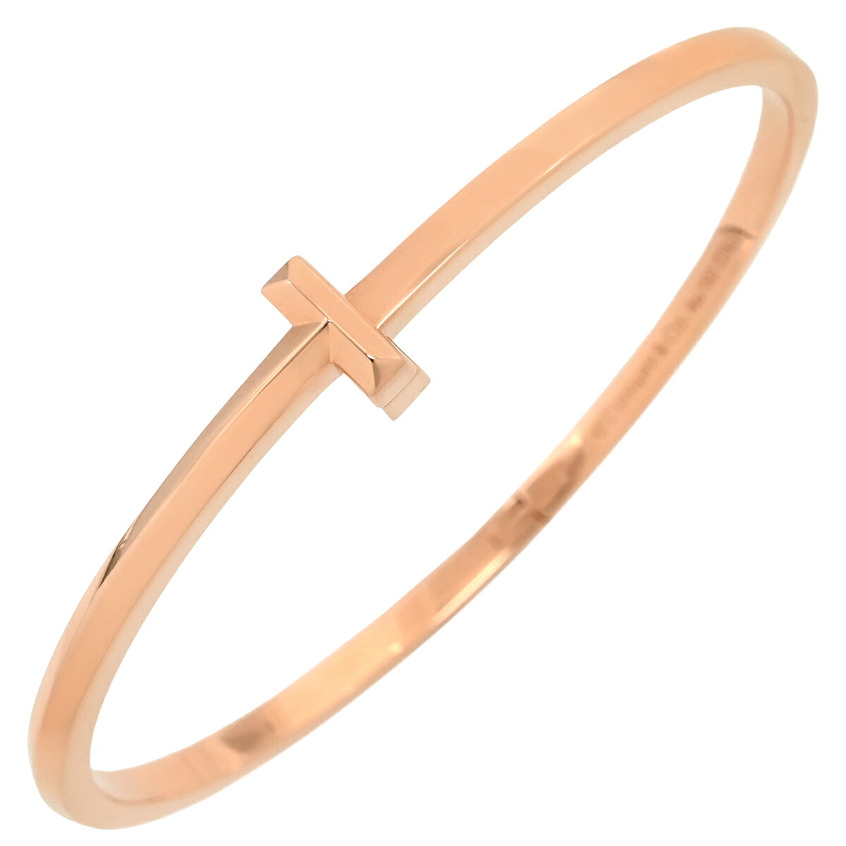 ティファニー Tiffany & Co ブレスレット T ワン ナロー ヒンジ バングル ミディアム ローズゴールド ピンクゴールド Tiffany&Co. 750 18金 【箱】 【中古】|ブルークウォッチカンパニー