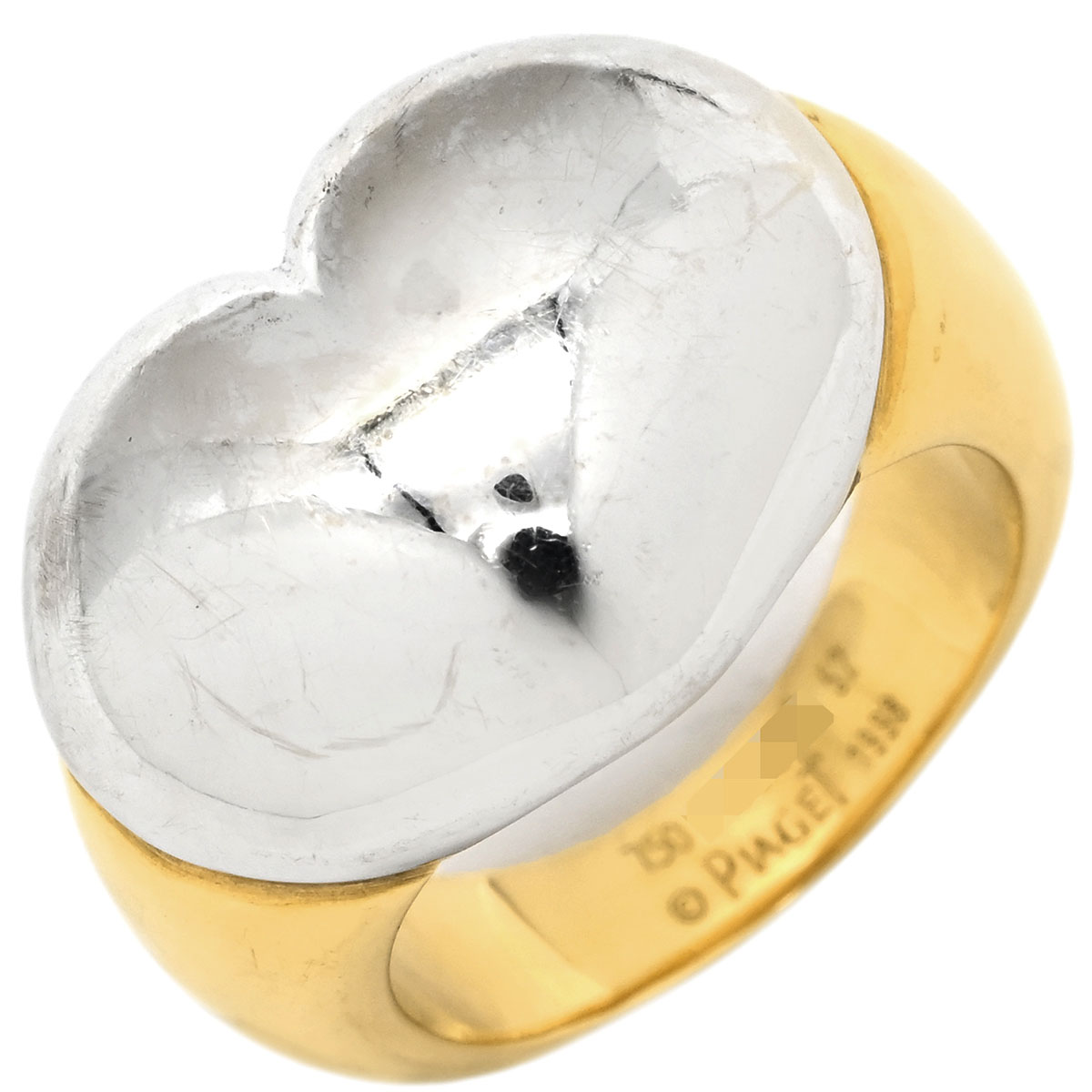 ピアジェ PIAGET リング 指輪 ハートモチーフ コンビカラー ホワイトゴールド×イエローゴールド #52 Au750 18K 18金 2カラー ヴィンテージ 11号 【中古】|ブルークウォッチカンパニー