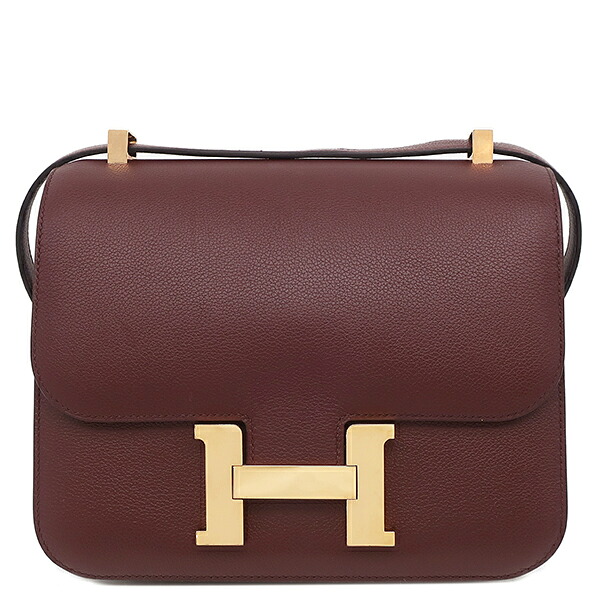 エルメス HERMES ショルダーバッグ コンスタンス3 24 エバーカラー ボルドー ゴールド金具 赤茶 D 【保存袋】 【中古】｜ブルークウォッチカンパニー