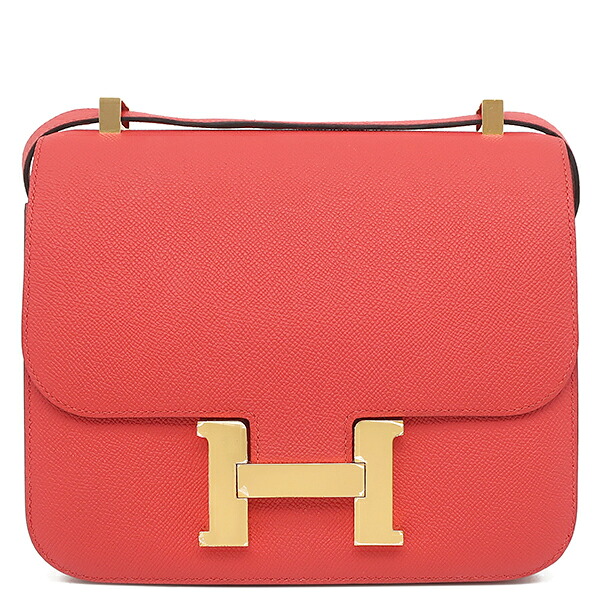 エルメス HERMES ショルダーバッグ コンスタンス3 24 ヴェルソ ヴォーエプソン ルージュトマト×ブラック ゴールド金具 赤 黒 【PO品】 A 【保存袋】 【中古】|ブルークウォッチカンパニー