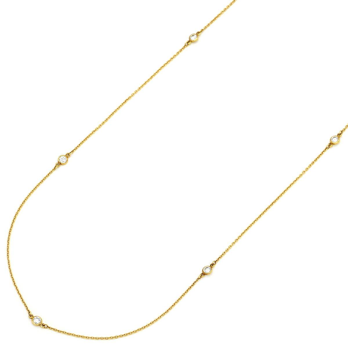 ティファニー Tiffany & Co ネックレス バイザヤード イエローゴールド ダイヤモンド エルサペレッティ 18K 750 YG 【中古】｜ブルークウォッチカンパニー