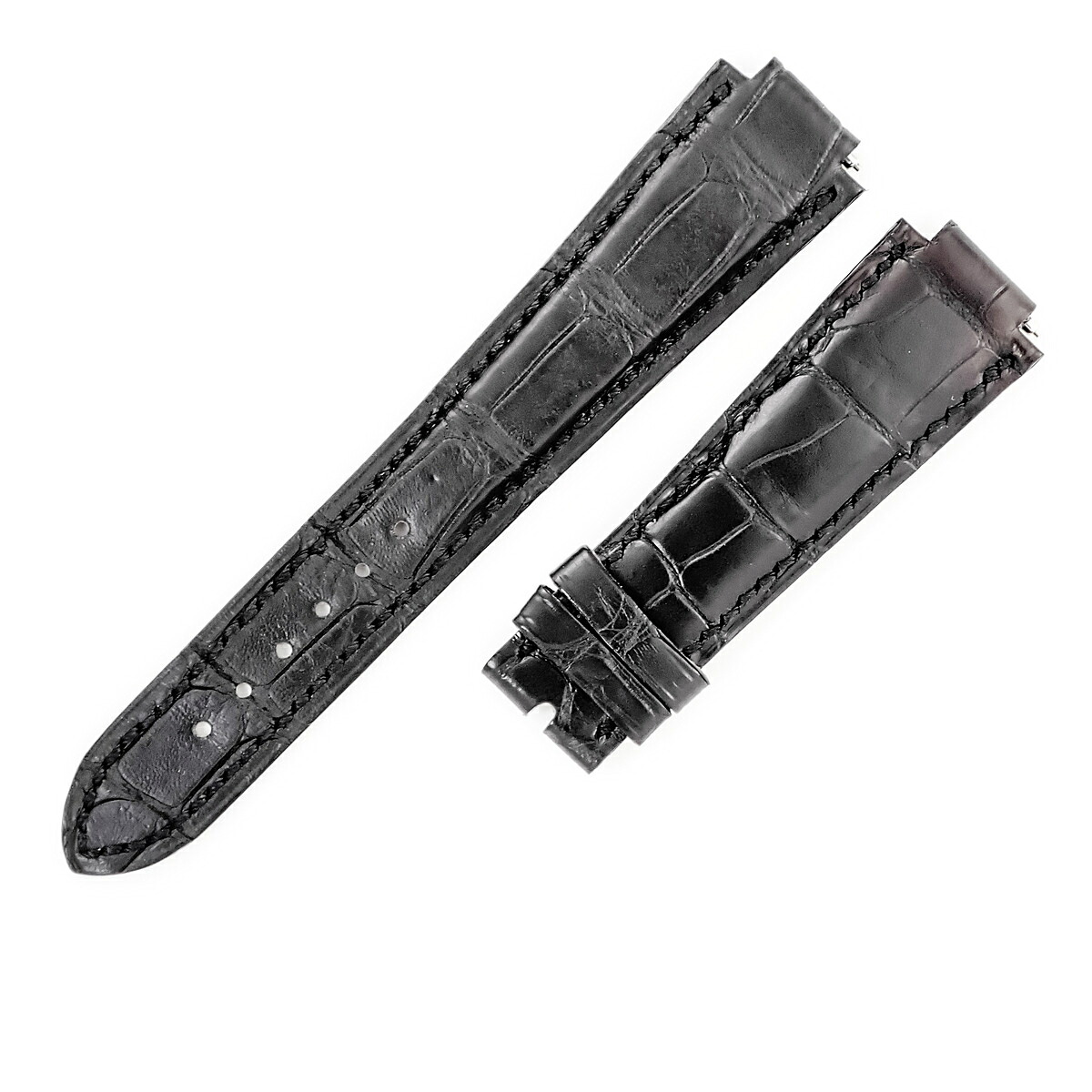 ハリーウィンストン Harry Winston 腕時計パーツ 純正 プルミエール用 クロコバンド クロコダイル ブラック 替え スペア 交換 ベルト 20mm ブラック 黒 バネ棒付き 【中古】｜ブルークウォッチカンパニー