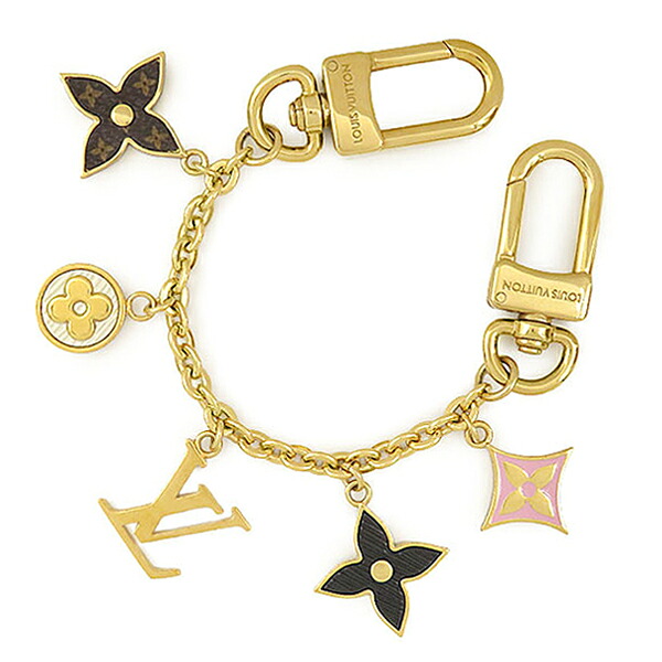ルイヴィトン LOUIS VUITTON バッグチャーム チェーン スプリング ストリート GP モノグラムキャンバス ピンク&times;ブラック&times;アイボリー&times;ブラウン ゴールド金具 キーホルダー M01188 AK1255 【箱】 【中古】｜ブルークウォッチカンパニー