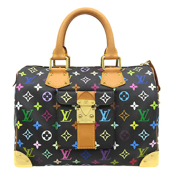 ルイヴィトン LOUIS VUITTON ハンドバッグ スピーディ30 モノグラムマルチカラー ノワール ゴールド金具 ボストン ブラック M92642 SP0014 【中古】｜ブルークウォッチカンパニー