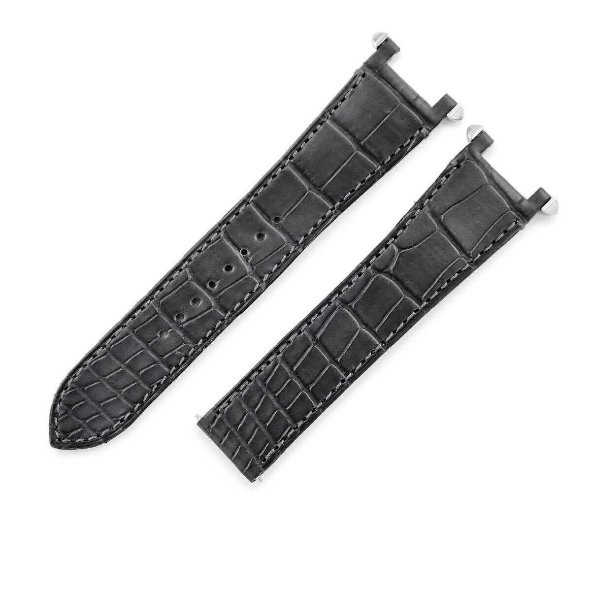 カルティエ Cartier 腕時計パーツ 純正 パシャ 41mm用 クロコバンド クロコダイル グレー 未使用 ベルト Dバックル用 本革 替え 21ｍｍ グレー バネ棒/金具付き 【中古】｜ブルークウォッチカンパニー