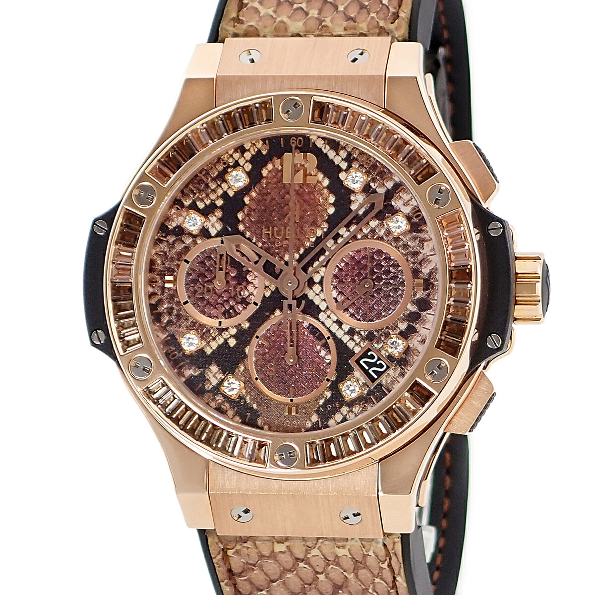ウブロ HUBLOT ビッグバン ボア ゴールド ブラウン 341.PX.7918.PR.1979 K18PG×Ti コンビ 純正ダイヤ 限定 メンズ 腕時計自動巻き ブラウン 【中古】|ブルークウォッチカンパニー
