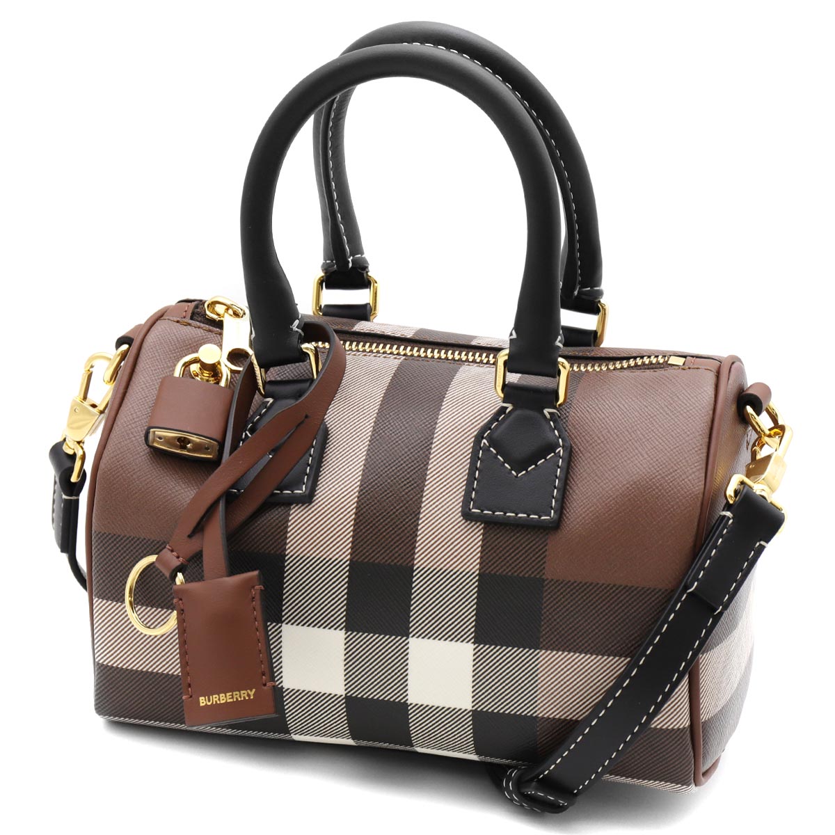 人気！BURBERRY ハンドバッグ ブラック BURBERRY - バーバリー ハンドバッグ レザー ブラック T-04-01の