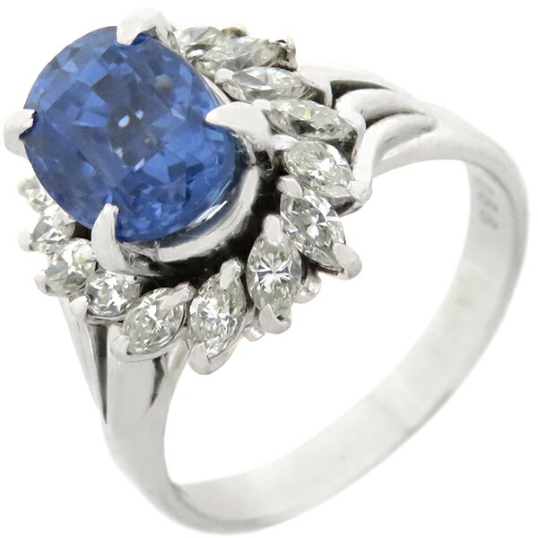 楽天市場】リング 指輪 ブルーサファイア ダイヤリング Pt900  