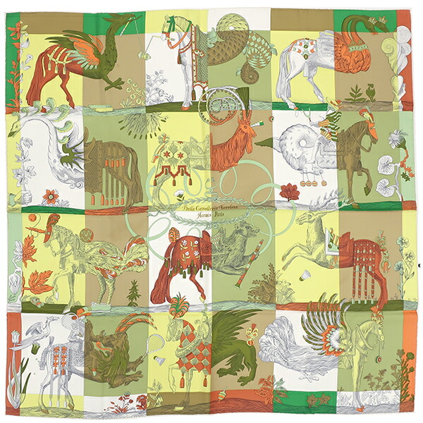 楽天市場】【エルメス】Hermes カレ90 シルクスカーフ Kawa Ora カワ